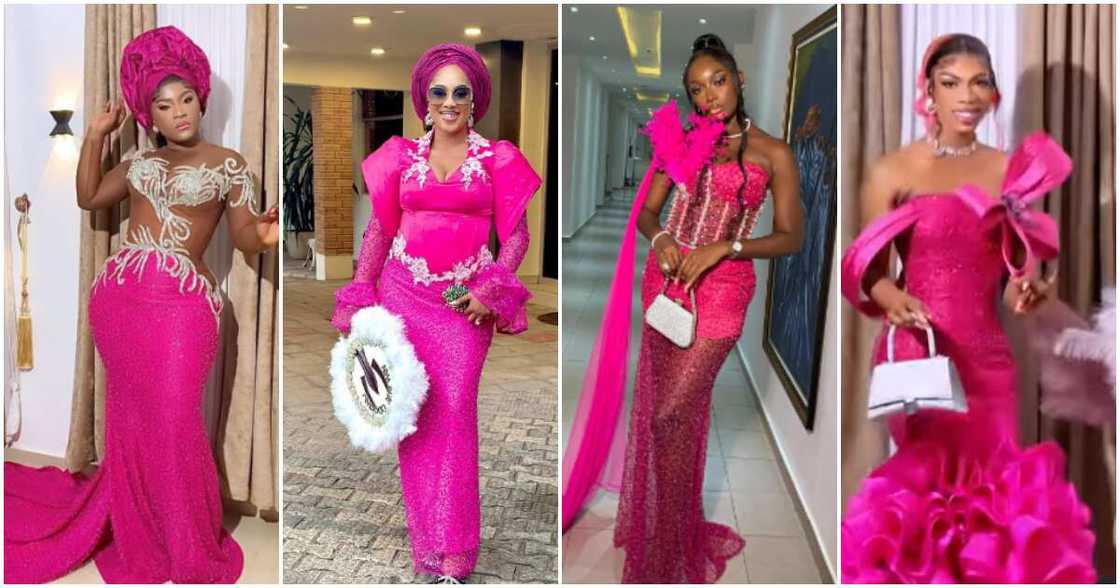 Ekene Umenwa's wedding aso-ebi styles. Ekene Umenwa's wedding aso-ebi styles.