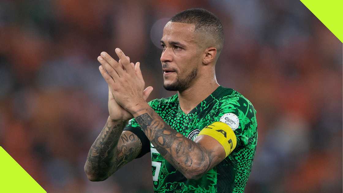 William Troost-Ekong applauding the Nigerian fans after losing AFCON 2023 final.