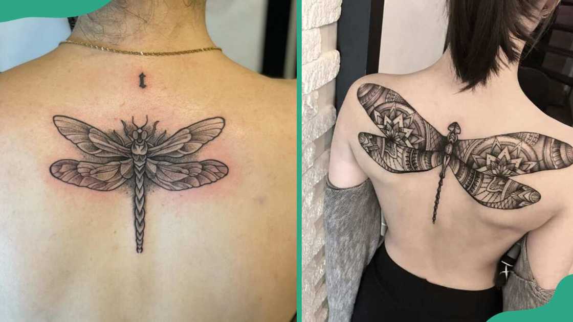 Back dragonfly tattoos Back dragonfly tattoos