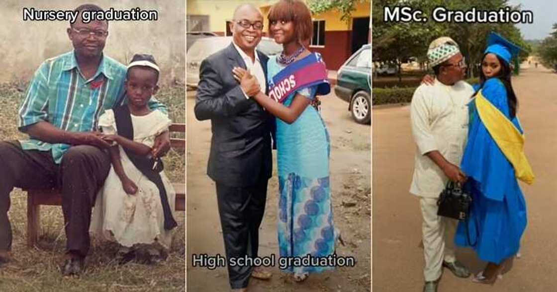 Lady gushes over caring dad, dad attends daughter's graduation, doting father Lady gushes over caring dad, dad attends daughter's graduation, doting father