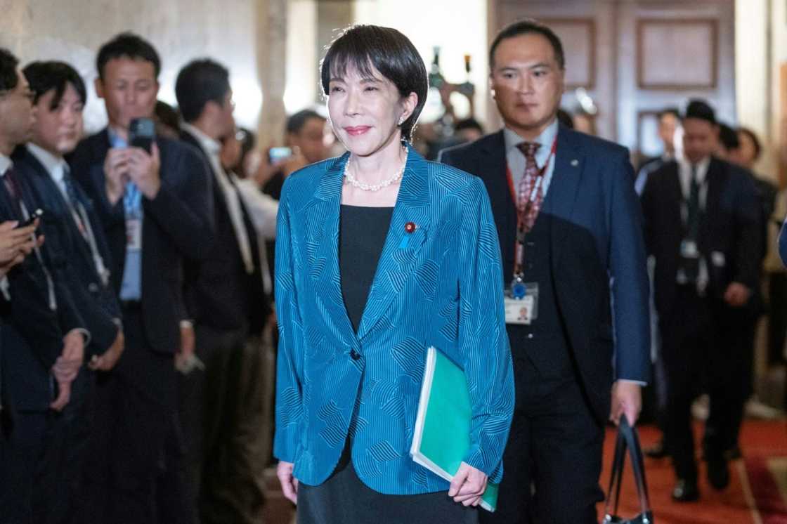 Sanae Takaichi (C) won on October 4 the leadership of the Liberal Democratic Party (LDP), which has governed almost non-stop for decades but is increasingly unpopular Sanae Takaichi (C) won on October 4 the leadership of the Liberal Democratic Party (LDP), which has governed almost non-stop for decades but is increasingly unpopular