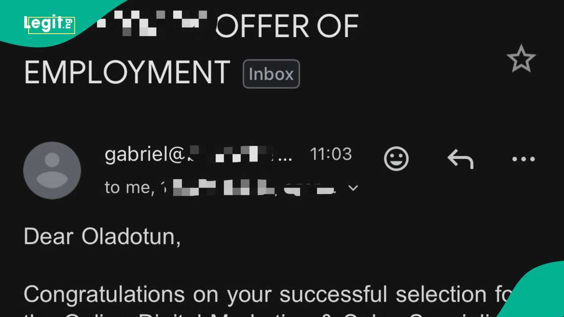 Man celebrates online as he gets new job daysa after completing his university studies