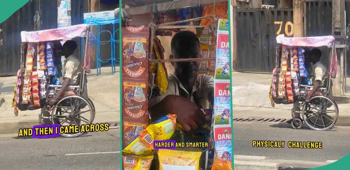 Disabled man turns wheelchair into a store.