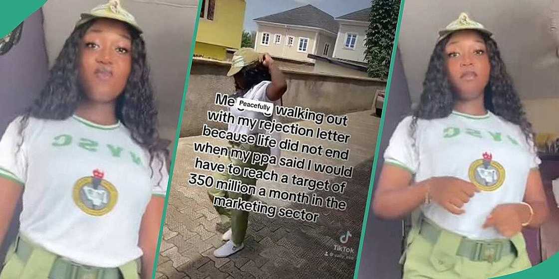 Corper excited after getting rejection letter