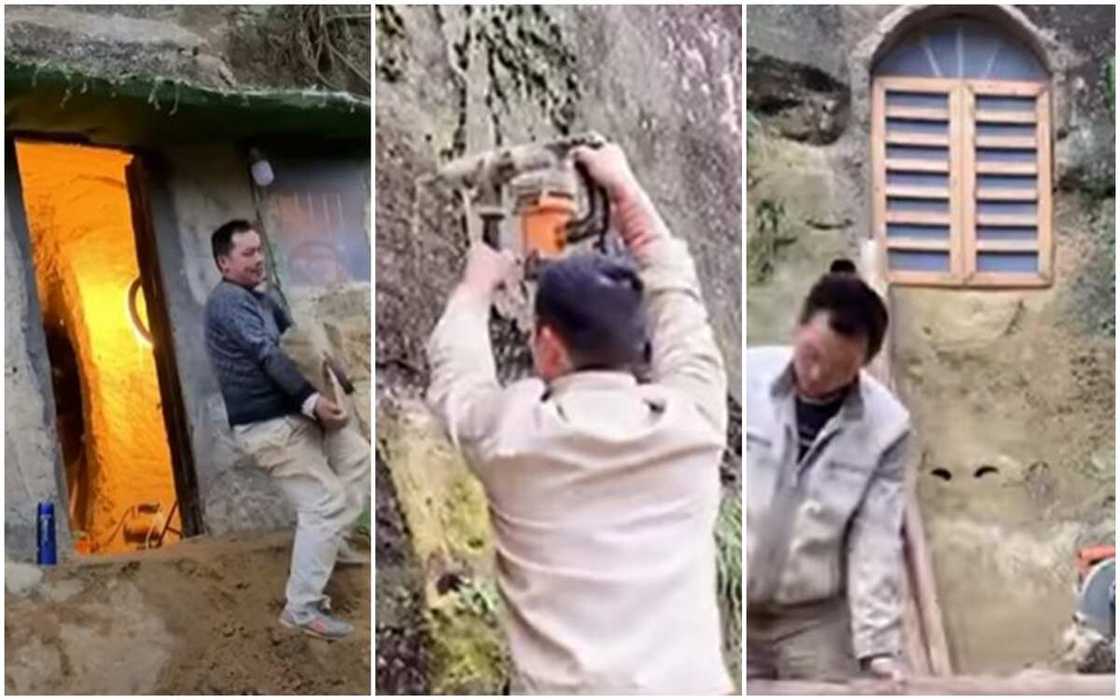 A 35-year-old man named Mr Tiger has dug a hole into a high mountain and converted it into a house called Mr Tiger's Cave House in China. A 35-year-old man named Mr Tiger has dug a hole into a high mountain and converted it into a house called Mr Tiger's Cave House in China.