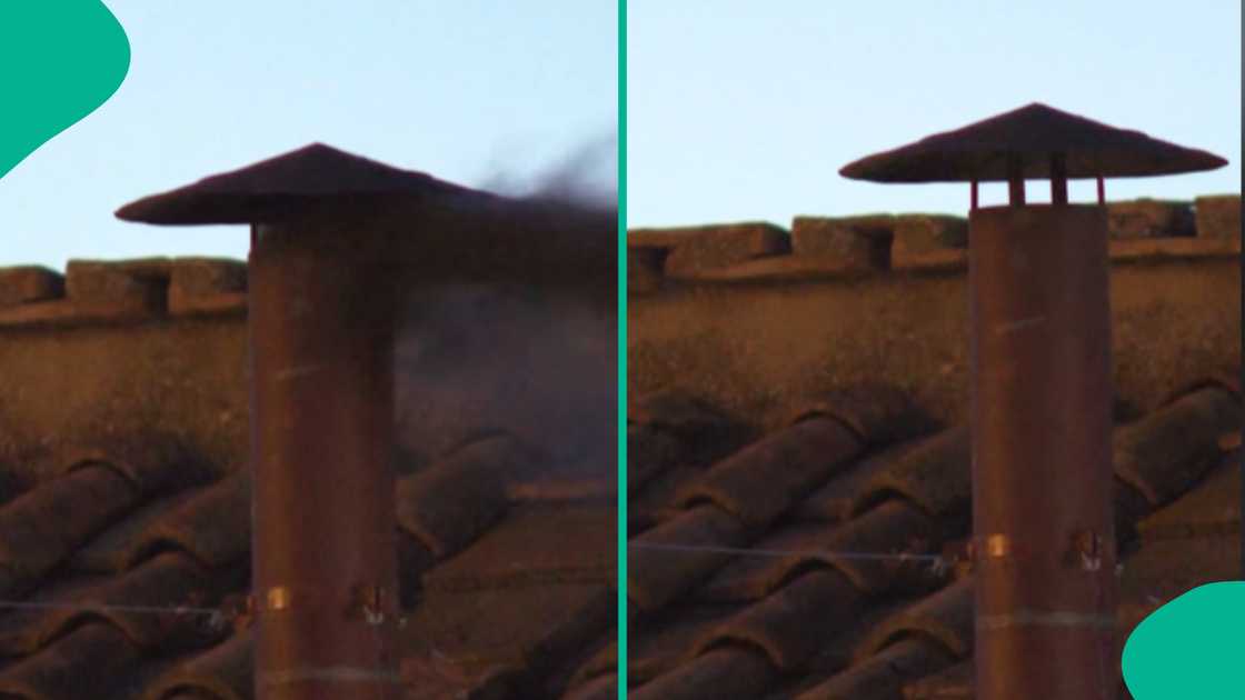 Black smoke escapes from the Vatican's chimney, indicating first vote by Catholic cardinals did not produce Pope Francis' successor. Black smoke escapes from the Vatican's chimney, indicating first vote by Catholic cardinals did not produce Pope Francis' successor.