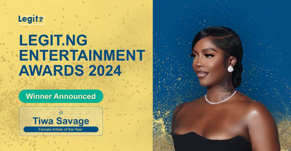 Tiwa Savage, Legit.ng Entertainment Awards, Winners, Announcement Tiwa Savage, Legit.ng Entertainment Awards, Winners, Announcement