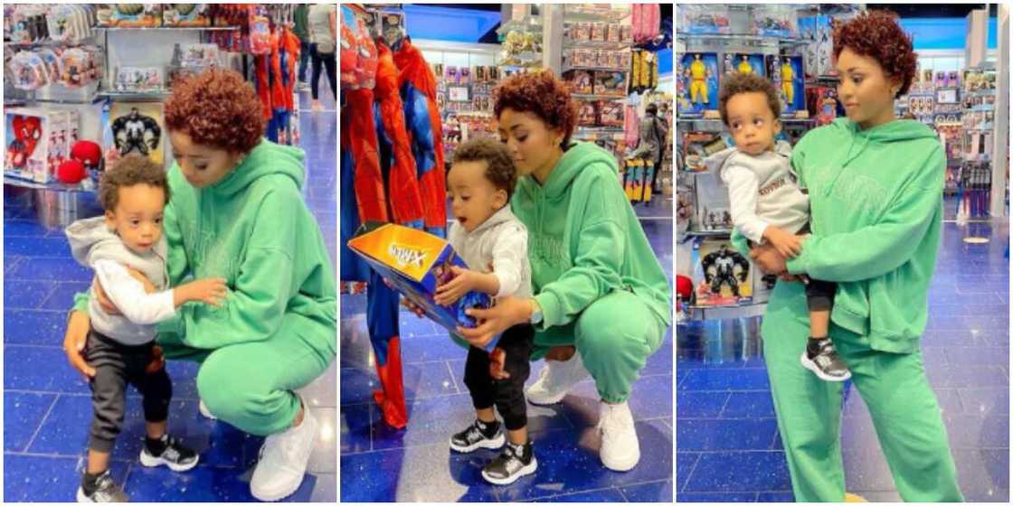 Regina Daniels and son