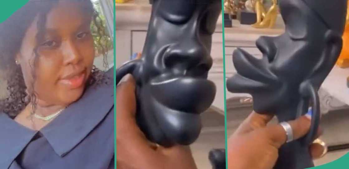Lady buys a gift for her friend. Lady buys a gift for her friend.