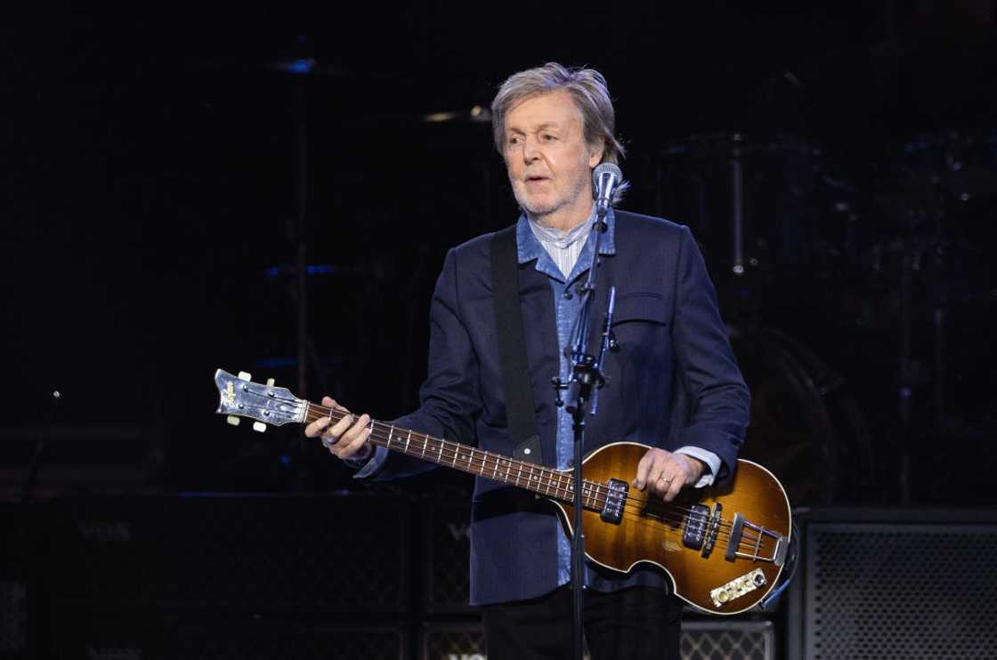 Musician Paul McCartney performs at a London concert Musician Paul McCartney performs at a London concert