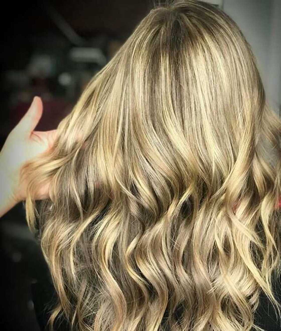 Brown hair with blonde highlights