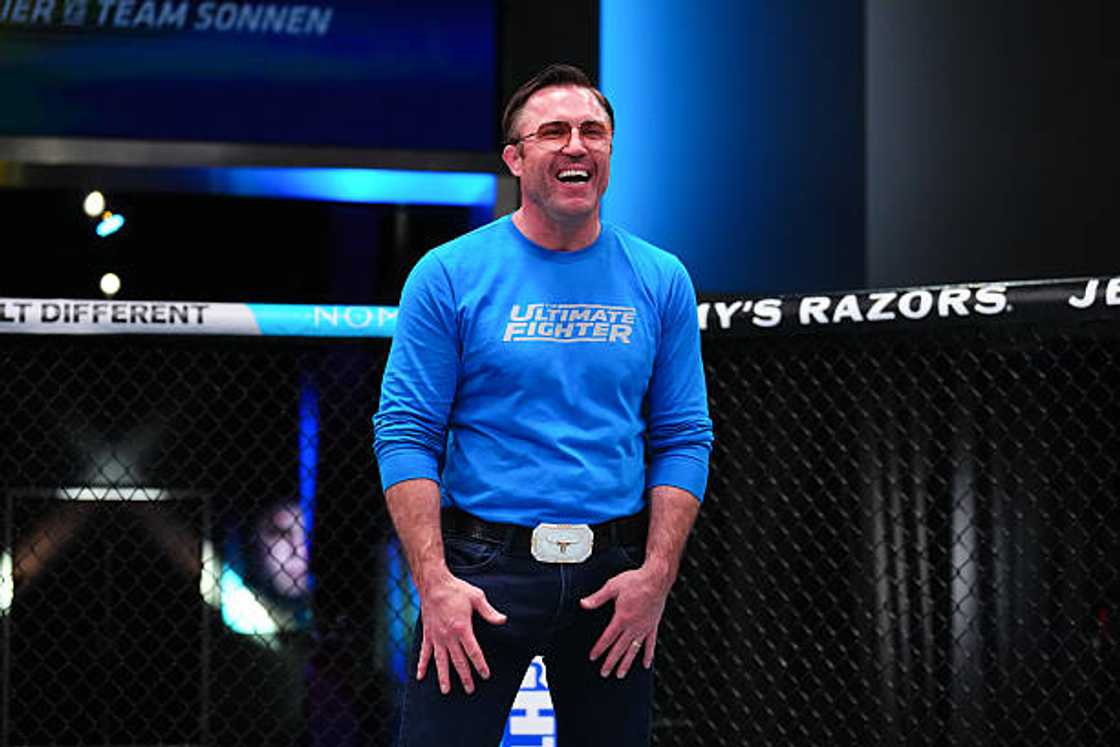 Chael Sonnen looks on during the filming of The Ultimate Fighter at UFC APEX.