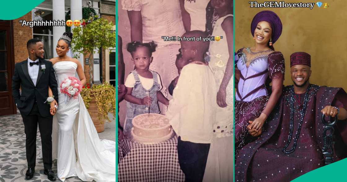 Lady Marries Childhood Friend, Shares Throwback Photos of Them as Young Children