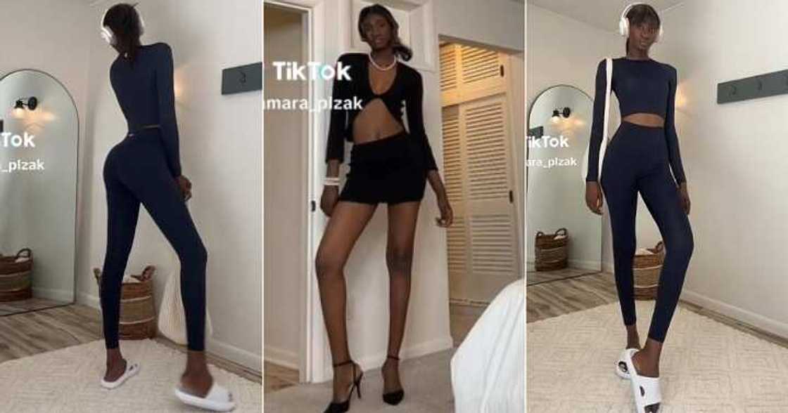 Tall girl with slim body flaunts her shape in viral video Tall girl with slim body flaunts her shape in viral video