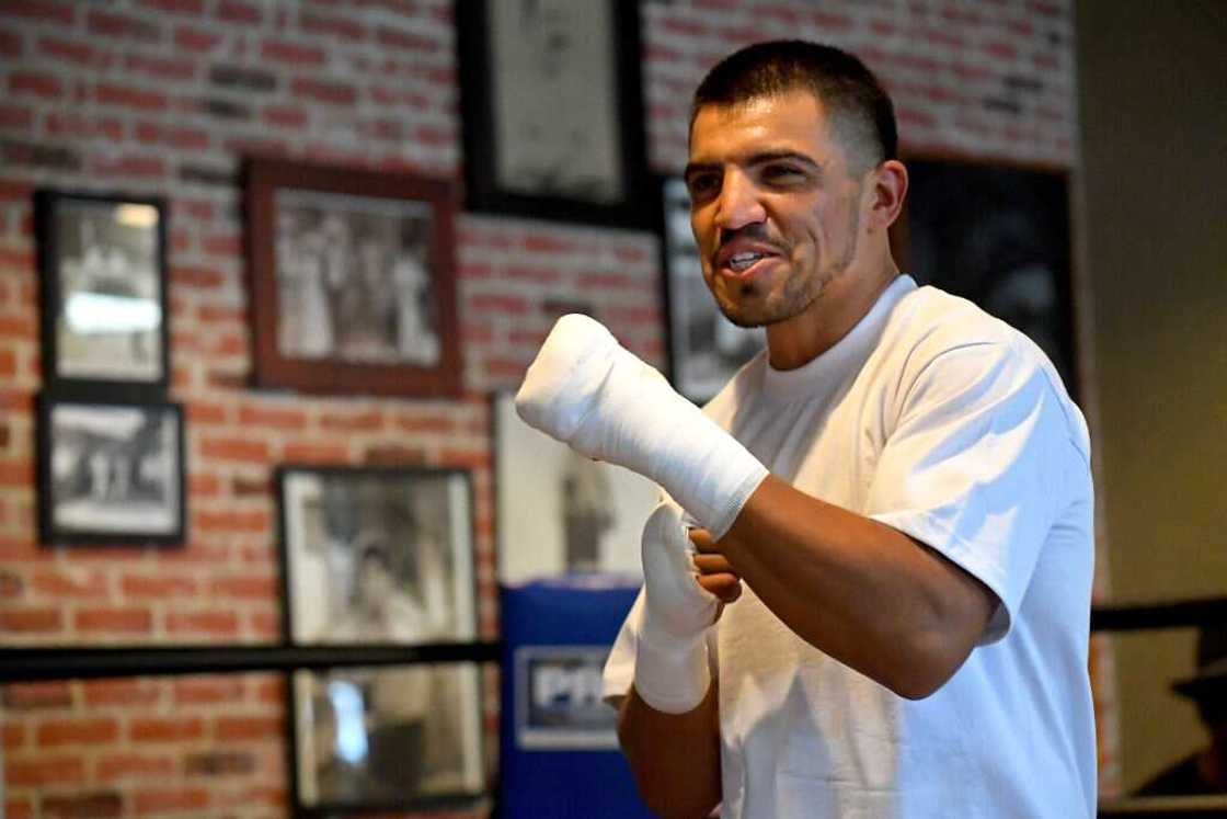 Victor Ortiz pictured during a media workout Victor Ortiz pictured during a media workout