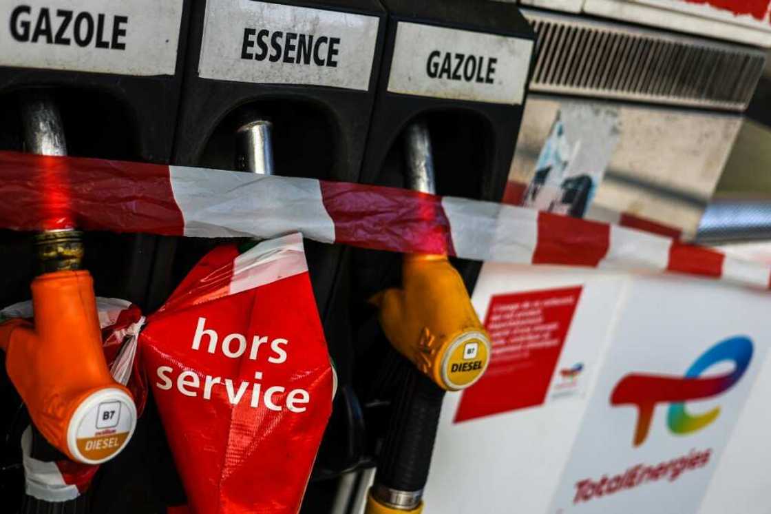 Many filling stations are low on fuel or even out of service for some types Many filling stations are low on fuel or even out of service for some types