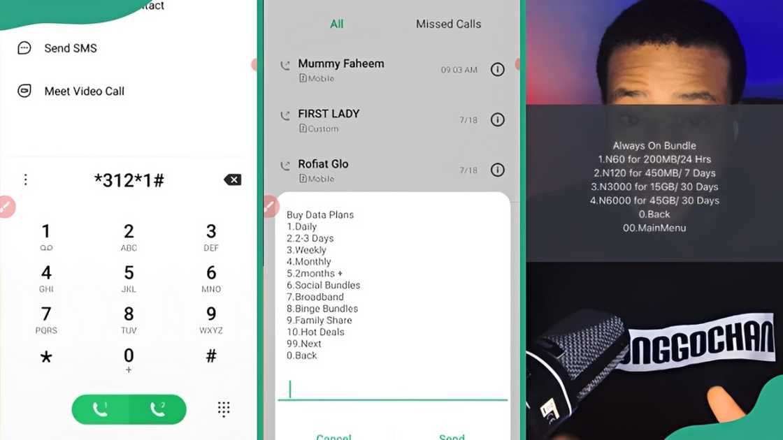 MTN Always-On data activation process screenshots