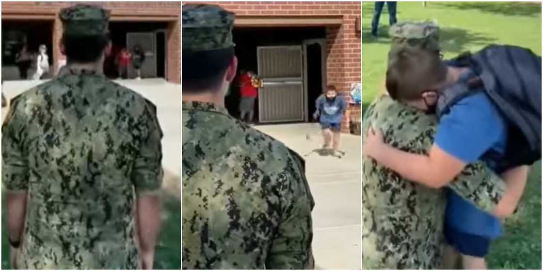 Little boy and his military officer brother Little boy and his military officer brother