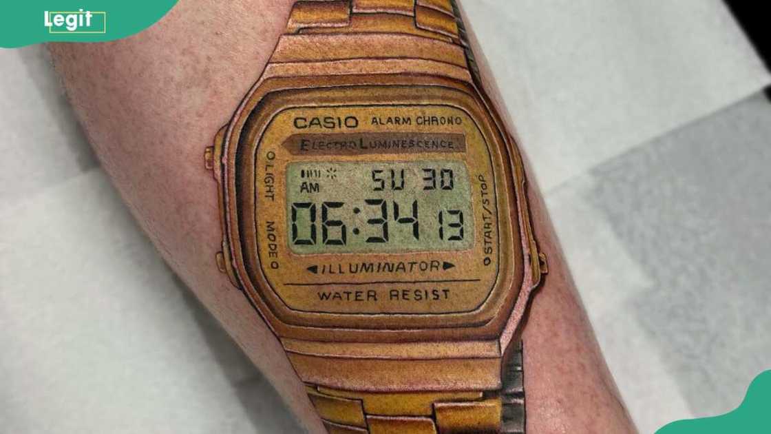 Digital clock tattoo Digital clock tattoo