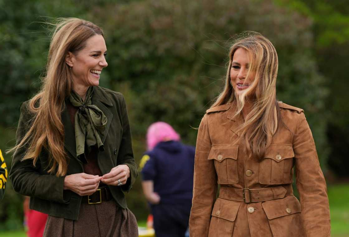 US First Lady Melania Trump and Britain's Catherine, Princess of Wales join a group of Squirrels from the Scout Association taking part in activities at Frogmore Cottage on the Windsor Estate US First Lady Melania Trump and Britain's Catherine, Princess of Wales join a group of Squirrels from the Scout Association taking part in activities at Frogmore Cottage on the Windsor Estate
