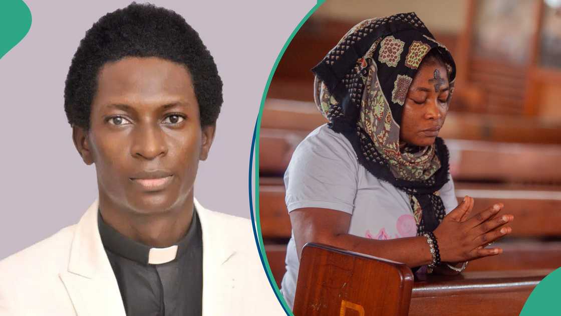 Reverend Father Sebastian Sanni addresses congregants on health during Lent. Reverend Father Sebastian Sanni addresses congregants on health during Lent.