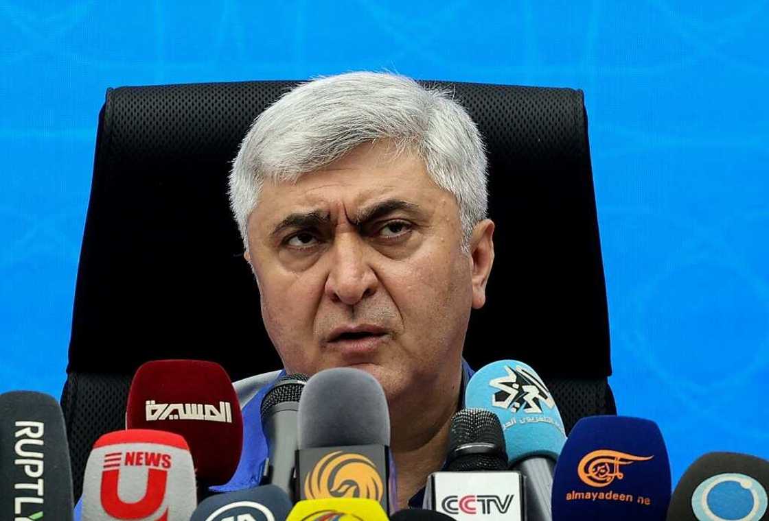 Mehdi Khatibi, the CEO of industrial group Iran Khodro, speaks to reporters in Tehran, on August 14, 2022 Mehdi Khatibi, the CEO of industrial group Iran Khodro, speaks to reporters in Tehran, on August 14, 2022