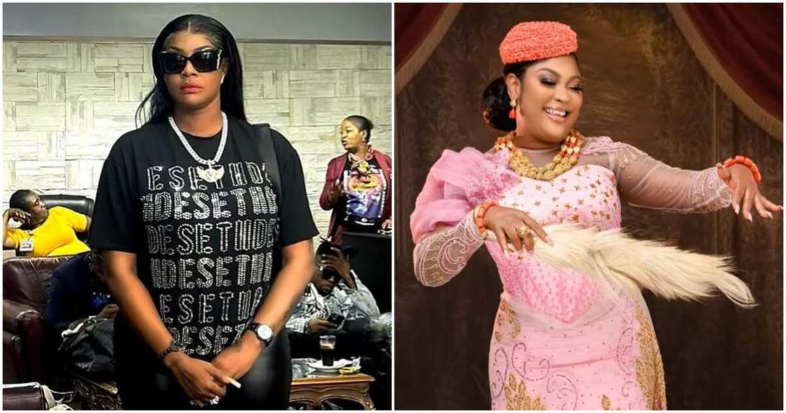 Angela Okorie curses out Uche Elendu on her 40th birthday. Angela Okorie curses out Uche Elendu on her 40th birthday.