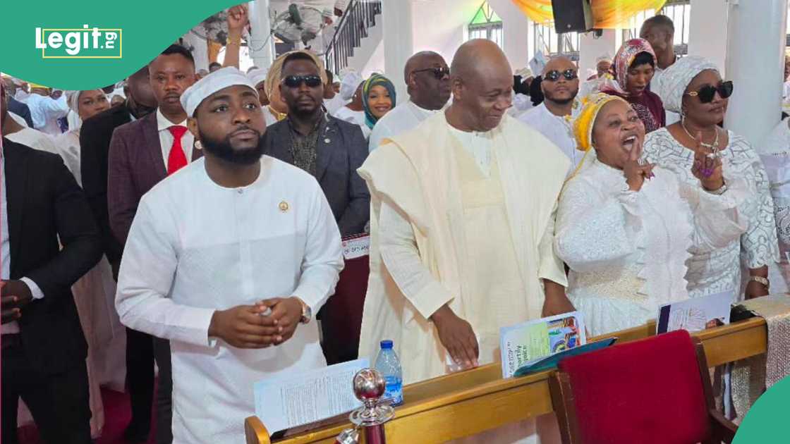 Davido, father, govs attend Adeleke's thanksgiving service in Lagos