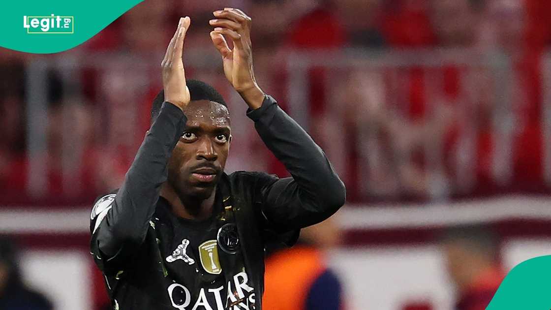 Ousmane Dembele, Paris Saint-Germain, UEFA, Champions League, Arsenal, Football. Ousmane Dembele, Paris Saint-Germain, UEFA, Champions League, Arsenal, Football.