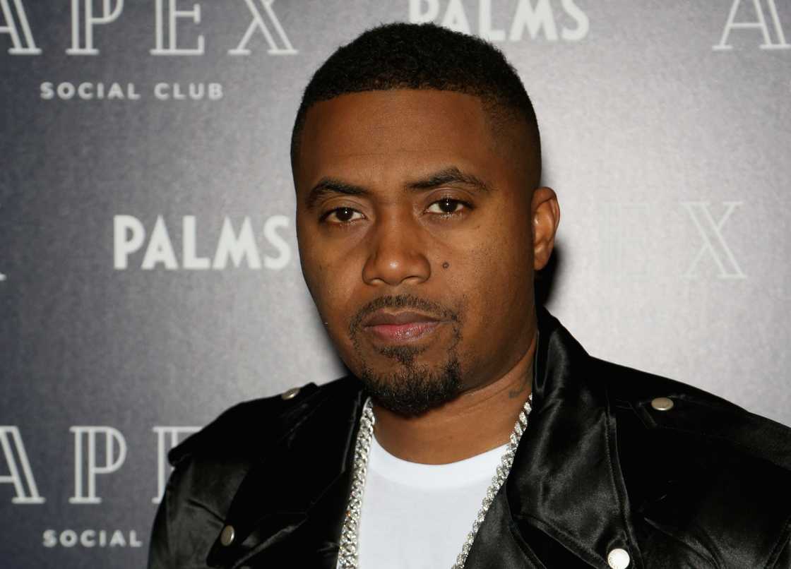 Rapper Nas attends the grand opening of Apex Social Club and Camden Cocktail Lounge at the Palms Casino Resort in Las Vegas, Nevada