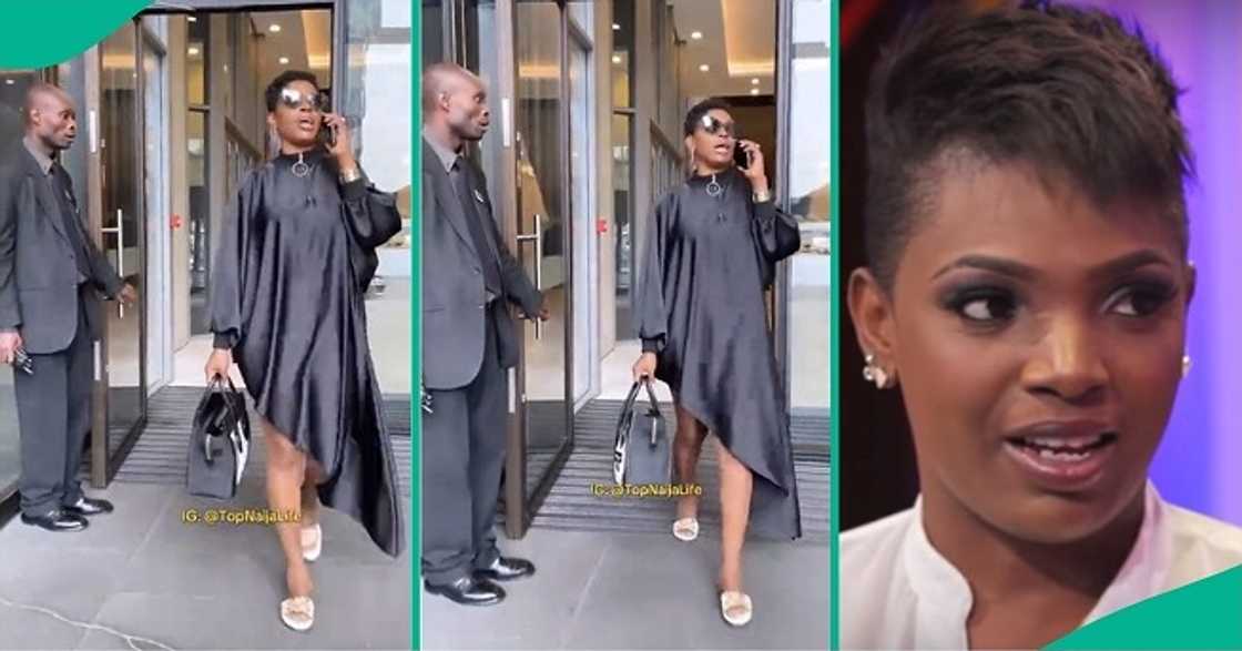 Security man loses himself after seeing Annie Idibia Security man loses himself after seeing Annie Idibia