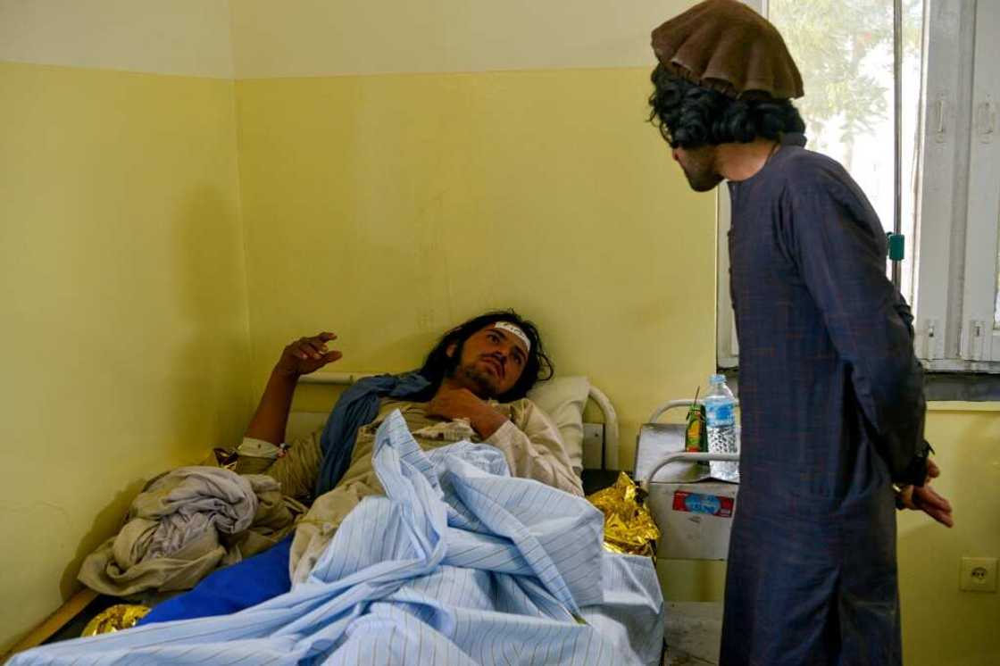 An Afghan man is treated inside a hospital in Sharan An Afghan man is treated inside a hospital in Sharan