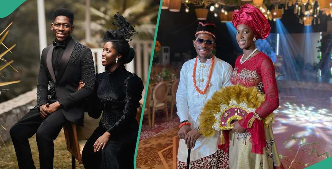 Moses Bliss and his wife Marie show off wedding attire Moses Bliss and his wife Marie show off wedding attire