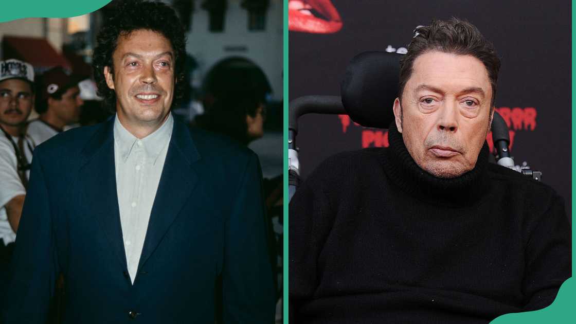 Tim Curry during an event in the 1990s (L). Tim Curry during the premiere of The Rocky Horror Picture Show: Let's Do The Time Warp Again (R). Tim Curry during an event in the 1990s (L). Tim Curry during the premiere of The Rocky Horror Picture Show: Let's Do The Time Warp Again (R).