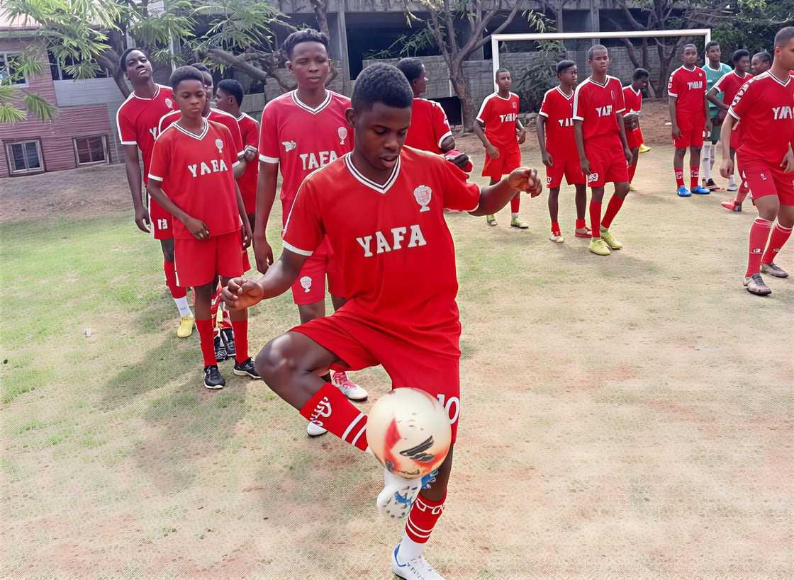 Youth Arise Football Academy youths practicing