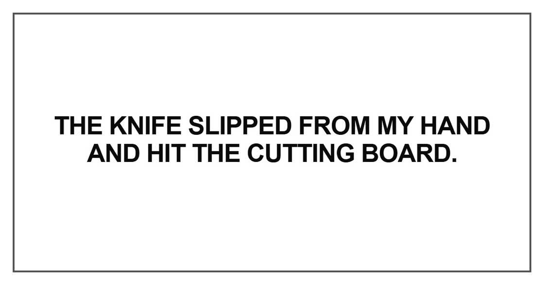 The knife slipped from my hand