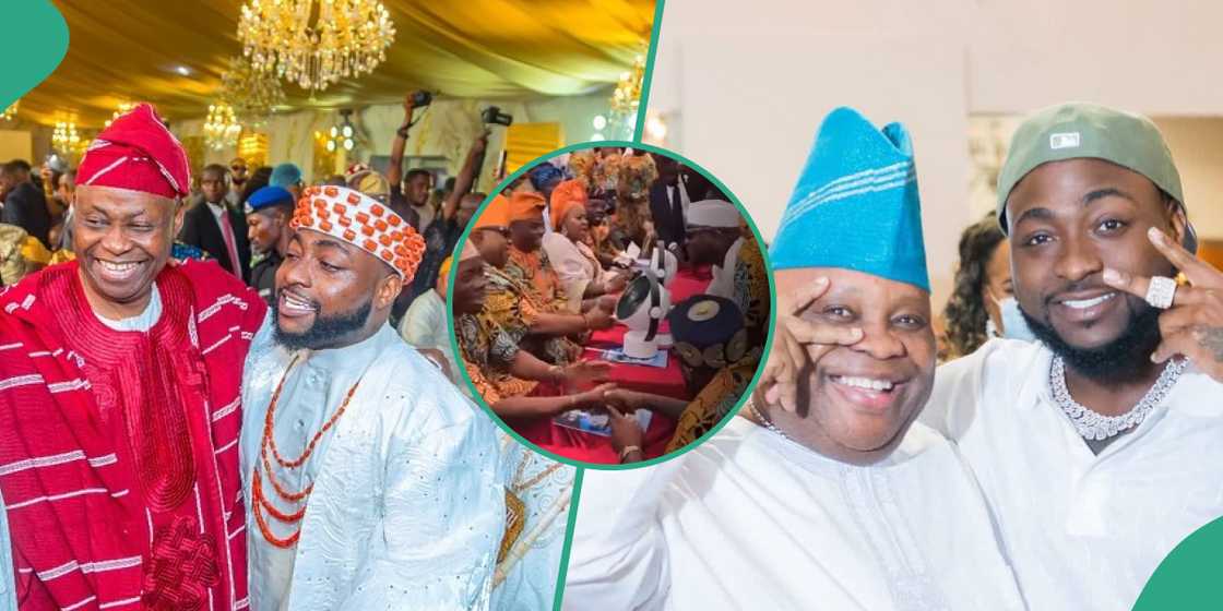 Davido greets elders at event in Osogbo, Osun state.