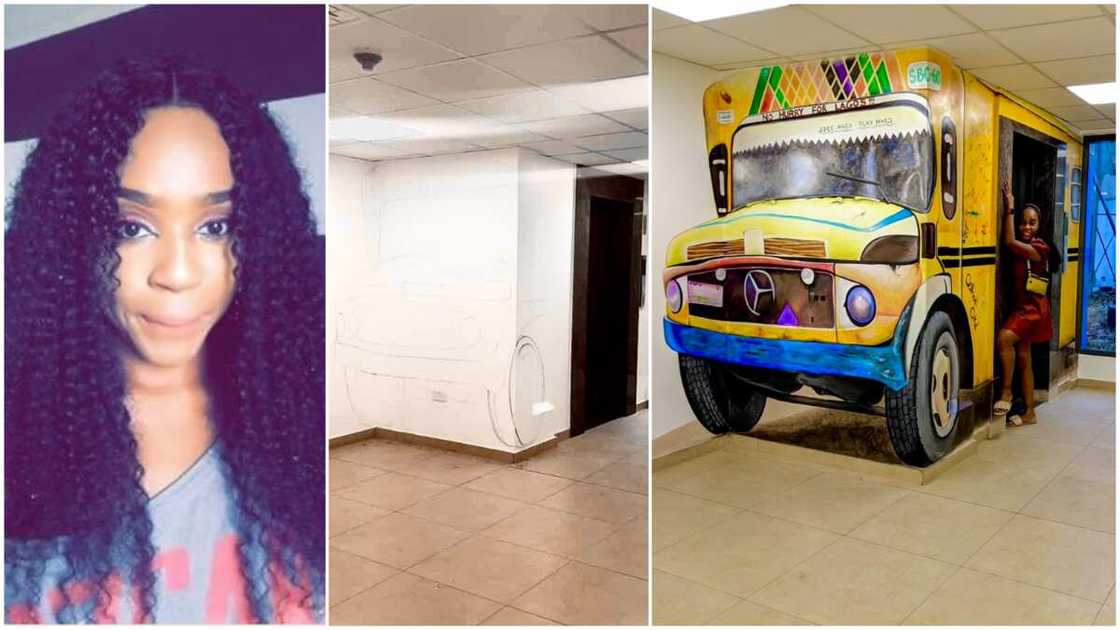 Nigerian lady converts elevator into molue, her artistic photo wows people Nigerian lady converts elevator into molue, her artistic photo wows people