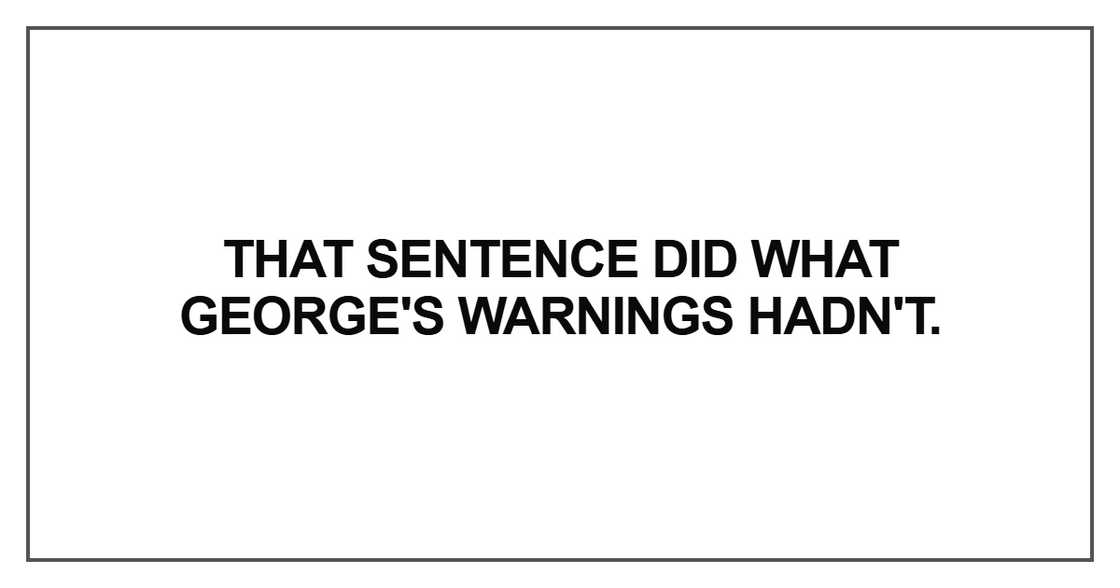 That sentence did what George's