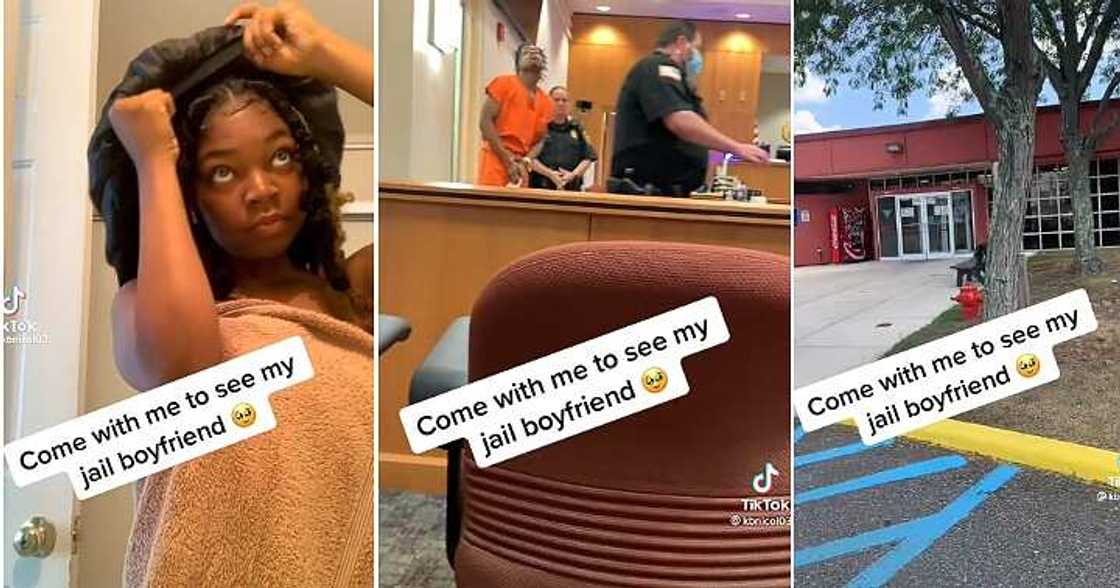 Lady visits boyfriend in jail, true love, for better for worse