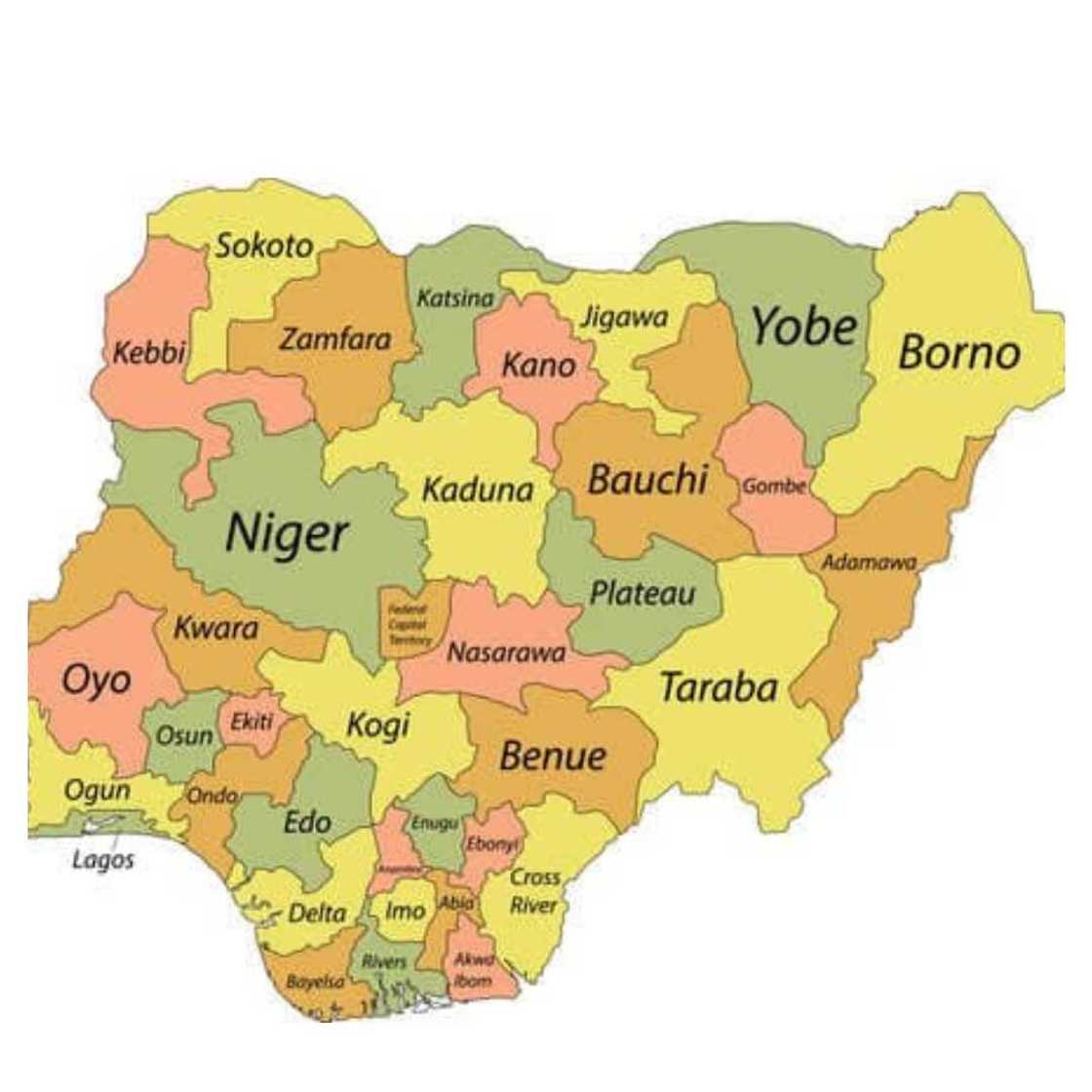 map of nigeria showing states map of nigeria showing states