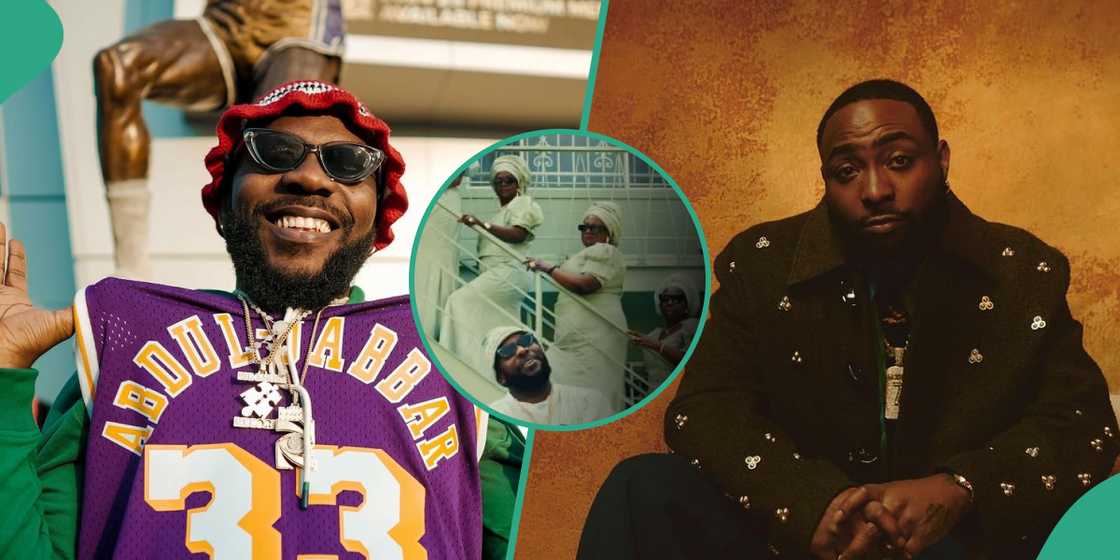 Davido reacts to Odumodublvck's song. Davido reacts to Odumodublvck's song.