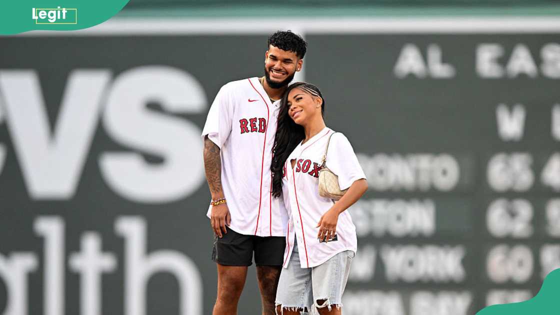 Bryan Arenales and Amaya Espinal at Fenway Park Bryan Arenales and Amaya Espinal at Fenway Park