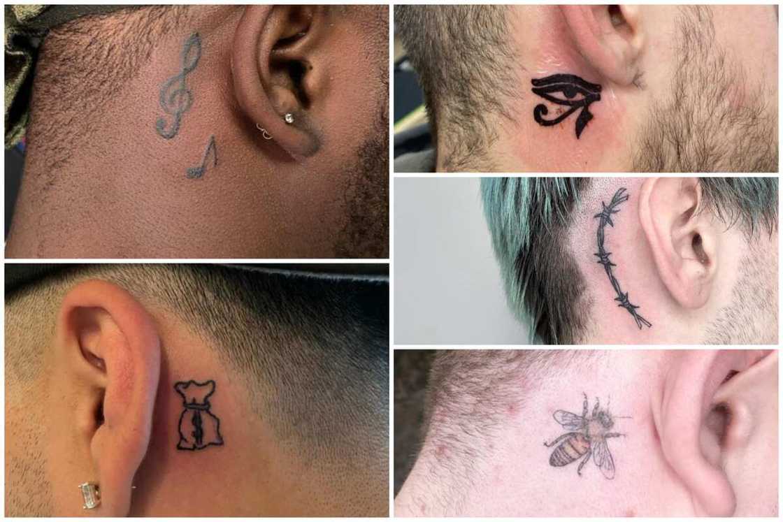 Behind the ear tattoos for men