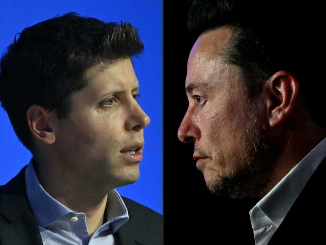 OpenAI CEO Sam Altman (L) argues in a legal filing that Elon Musk (R) is out to advance his commercial interests with a lawsuit