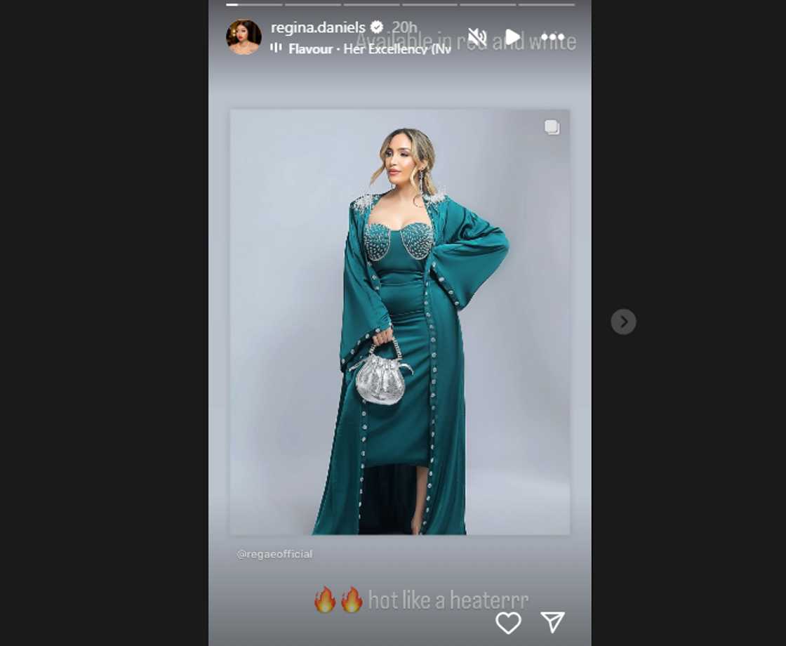 Regina Daniels reacts as Moroccan co-wife rocks her outfit.