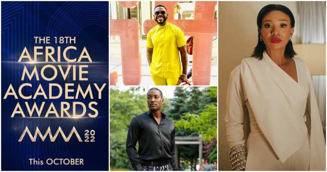 Photos of AMAA awards nominee Deyemi Okanlawon, Akah Nnani and Nse Ikpe-Etim