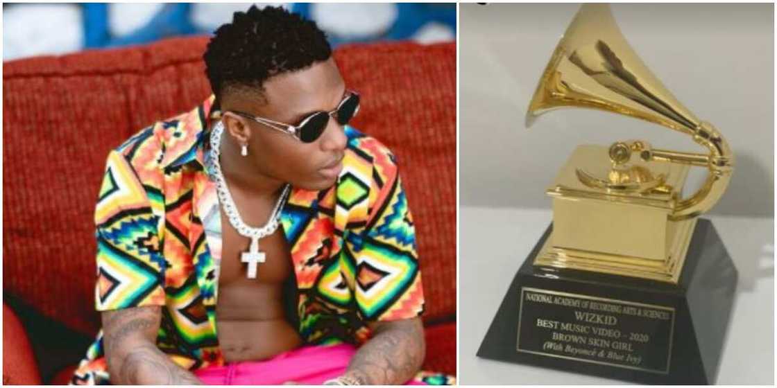 Wizkid receives Grammy plaque Wizkid receives Grammy plaque