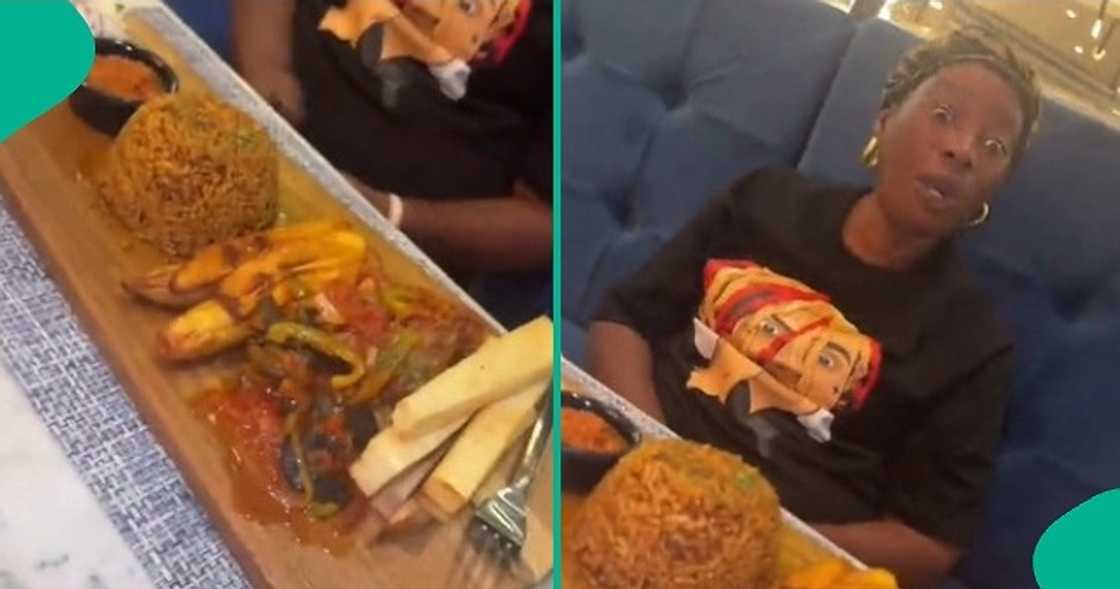 Man reacts as his mother rejects food at luxury restaurant, requests for amala instead Man reacts as his mother rejects food at luxury restaurant, requests for amala instead