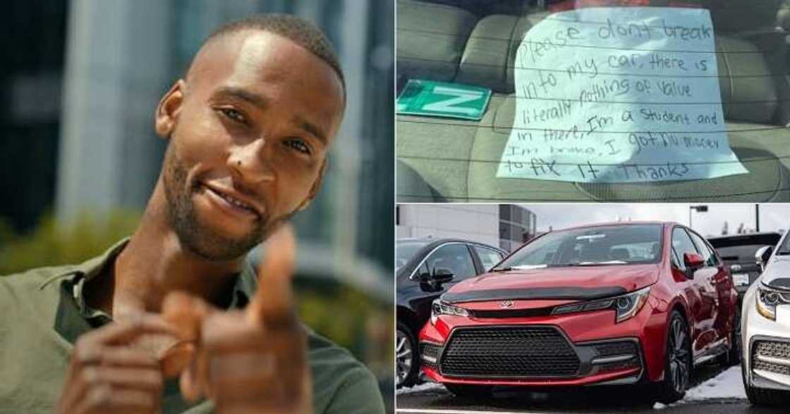 Man places written note on new ride Man places written note on new ride